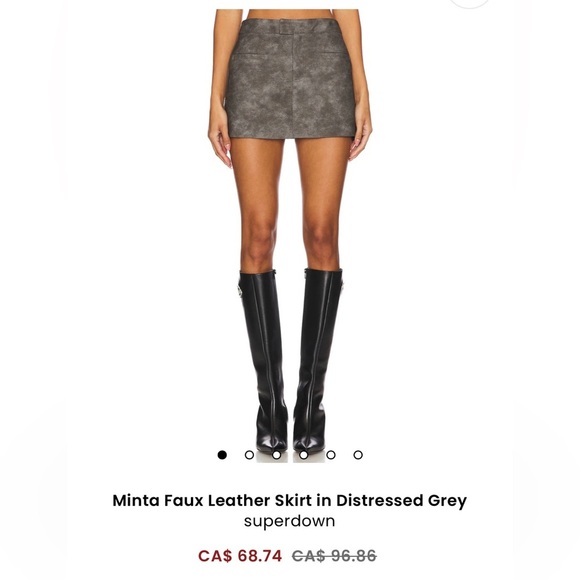 superdown Dresses & Skirts - Revolve Superdown Minta Faux Leather Skirt in Distressed Grey Sz Small